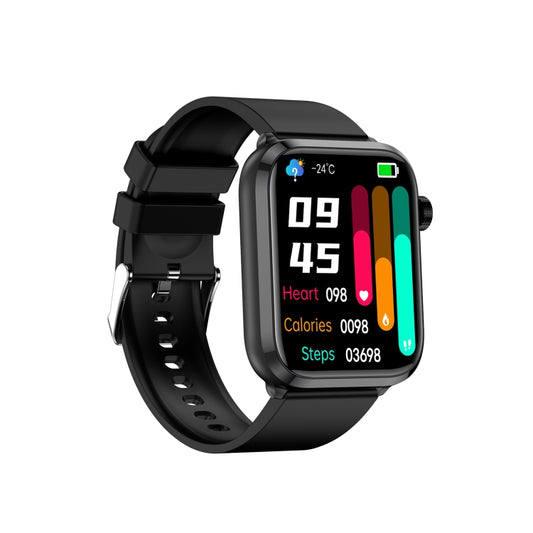 ET210 1.91 inch IPS Screen IP67 Waterproof Silicone Band Smart Watch, Support Body Temperature Monitoring / ECG (Black) by bashfashion