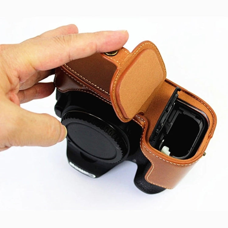 1/4 inch Thread PU Leather Camera Half Case Base for Canon EOS 80D / 70D(Coffee) by bashfashion