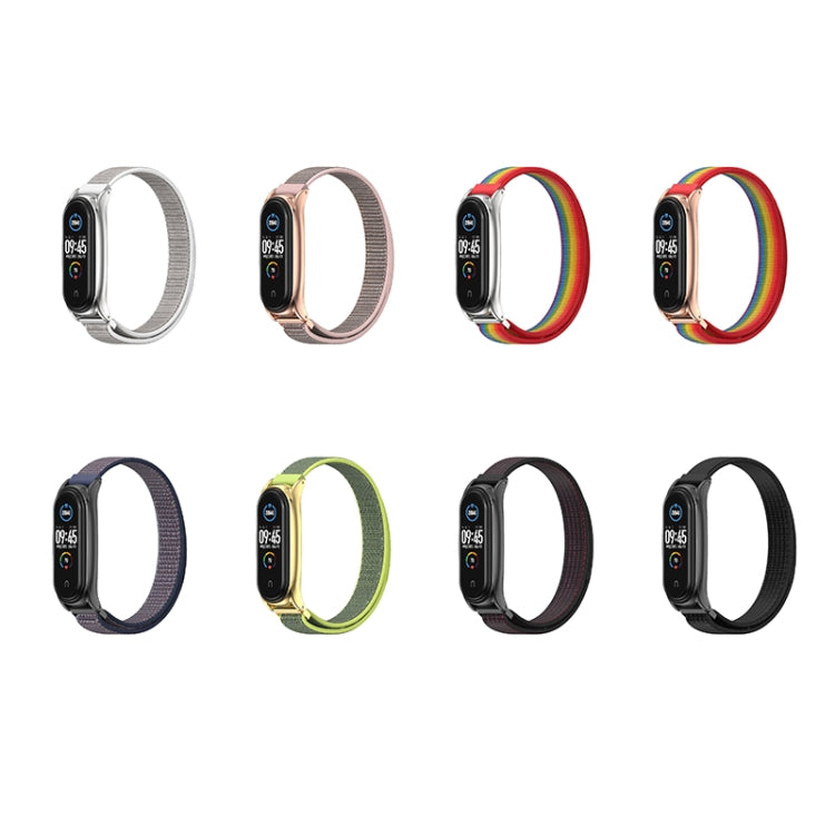 For Xiaomi Mi Band 6 / 5 / 4 / 3 Mijobs Nylon Loop Plus Watch Band Watch Band(Seashell Silver) by MIJOBS