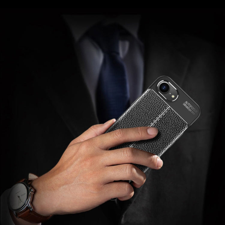 For iPhone 16e Litchi Texture Shockproof TPU Phone Case(Blue) by bashfashion