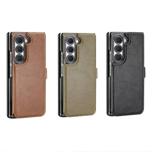 For Samsung Galaxy Z Fold6 VIETAO Integrated RFID MagSafe Detachable PU Phone Case(Black) by VIETAO