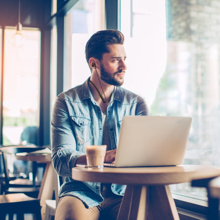 BH-I37 Bluetooth 5.0 Wire-controlled Bluetooth Earphone Built-in High-fidelity Microphone, Support Call(Black) by bashfashion