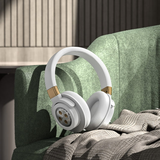 A51 USB Charging Wireless Bluetooth HIFI Stereo Headset with Mic(White) by bashfashion