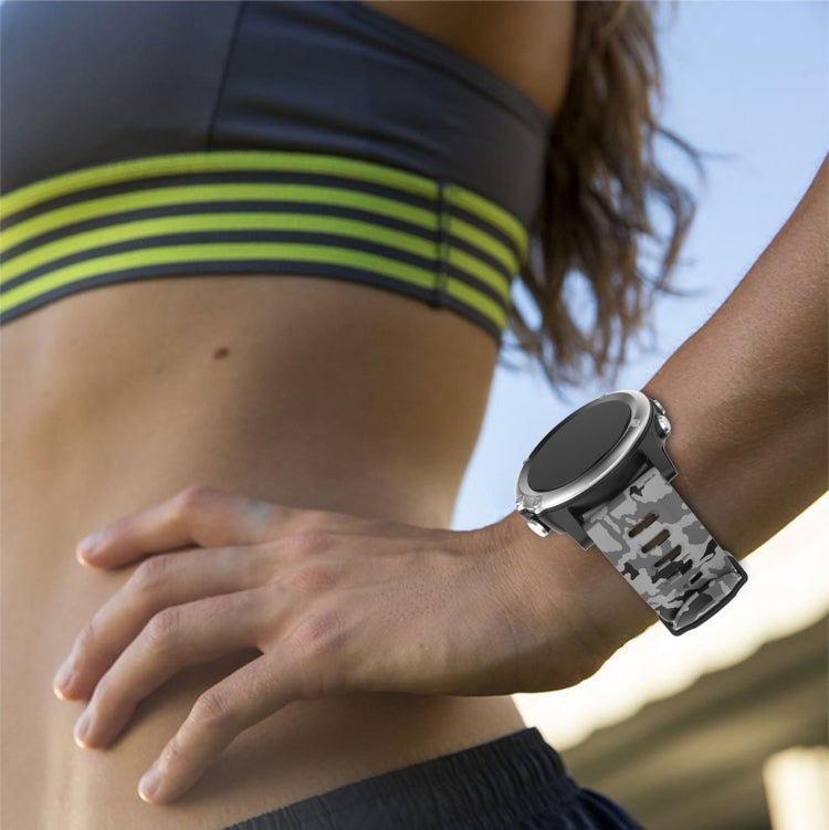 For Garmin Descent MK 2 26mm Camouflage Printed Silicone Watch Band(Black+Digital Camouflage) by bashfashion