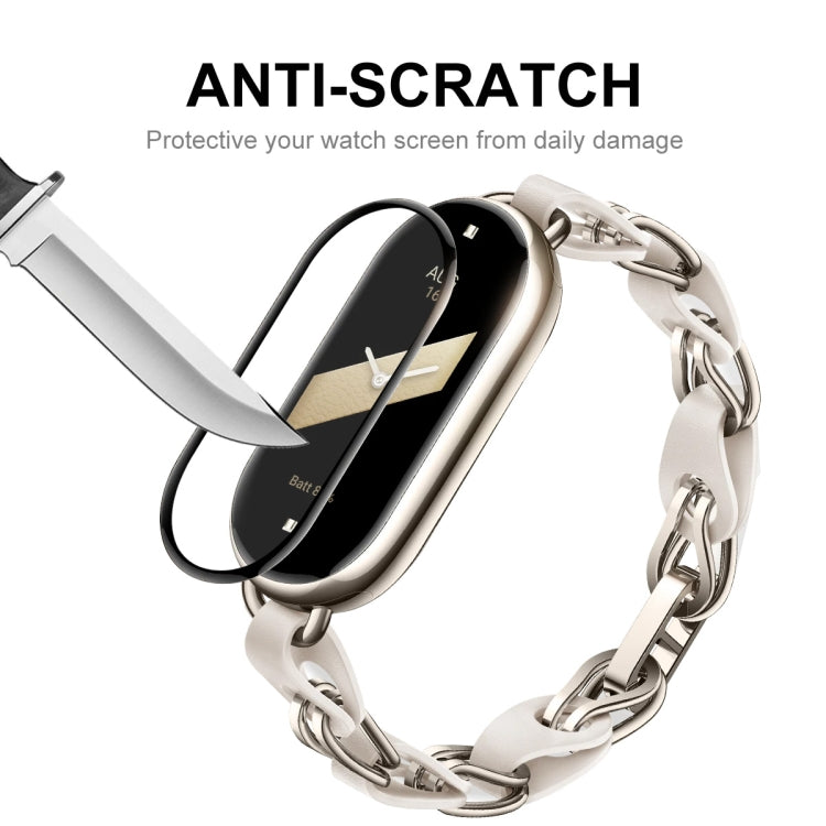 For Xiaomi Mi Band 8 ENKAY Hat-Prince 2 in 1 Set Full Coverage Screen Protector + Elastic Braided Nylon Watch Band(Denim) by ENKAY