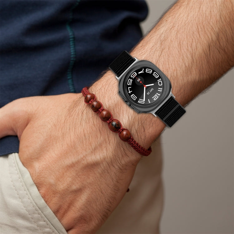 For Samsung Galaxy Watch Ultra 47mm Loop Nylon Hook and Loop Fastener Watch Band(Blue Ocean) by bashfashion