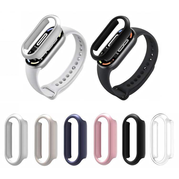For Xiaomi Smart Band 9 / 9 NFC Half Coverage Hollow PC Watch Protective Cover(Transparent) by bashfashion