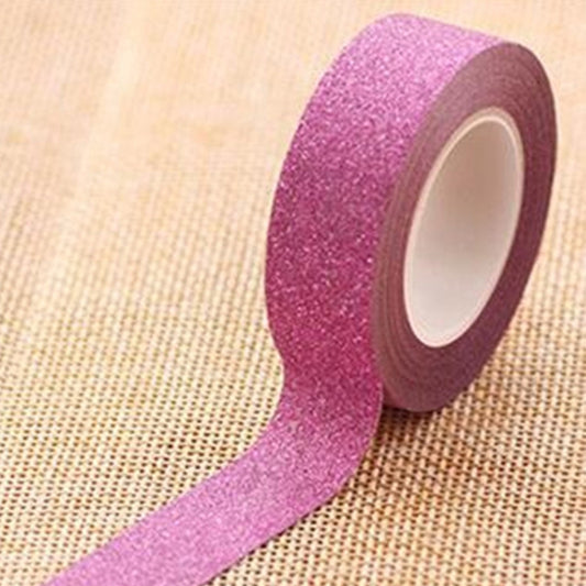 Flash Washi Sticky Paper Tape Label DIY Decorative Tape, Length: 10m(Rose Red) by others