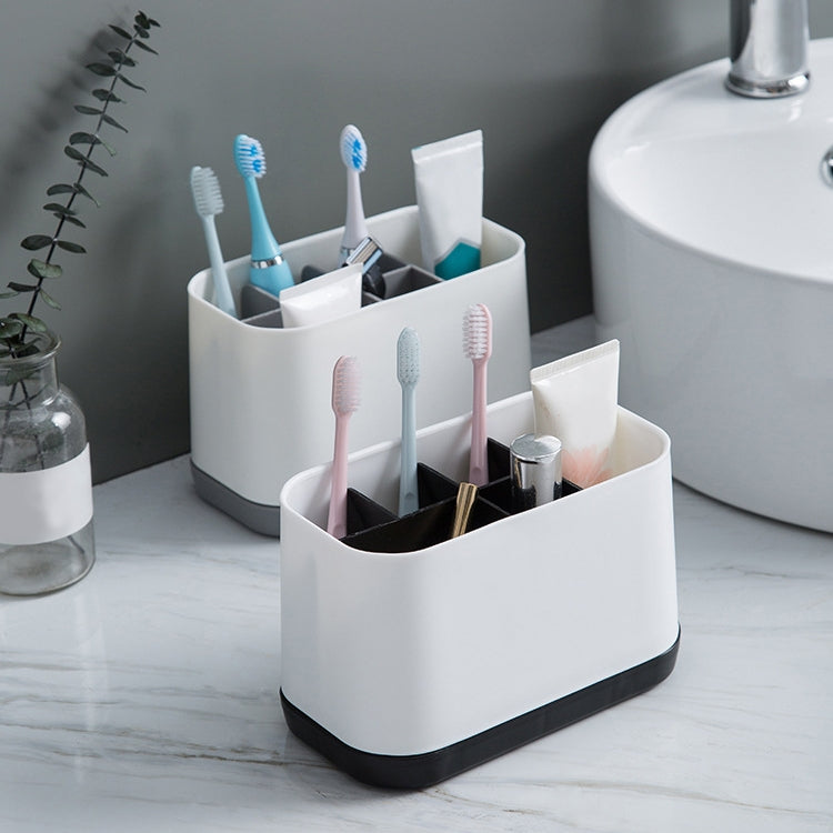 Removable Toothbrush Toothpaste Storage Toilet Set Shelf(Gray) by bashfashion