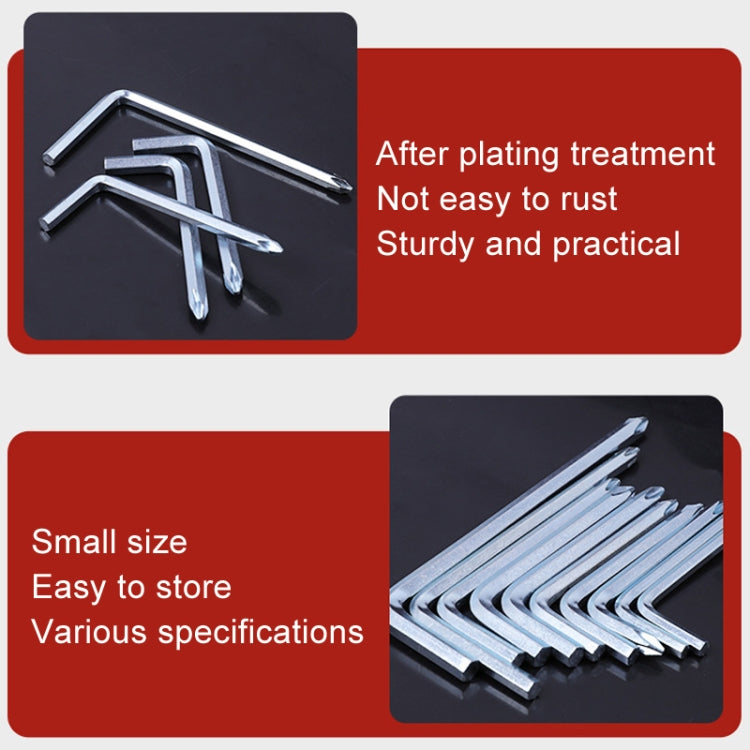 10pcs Screwdriver Hexagonal Wrench Scooter Repair Tools Cross Bit, Specification:6mm, Material:45 Steel by bashfashion