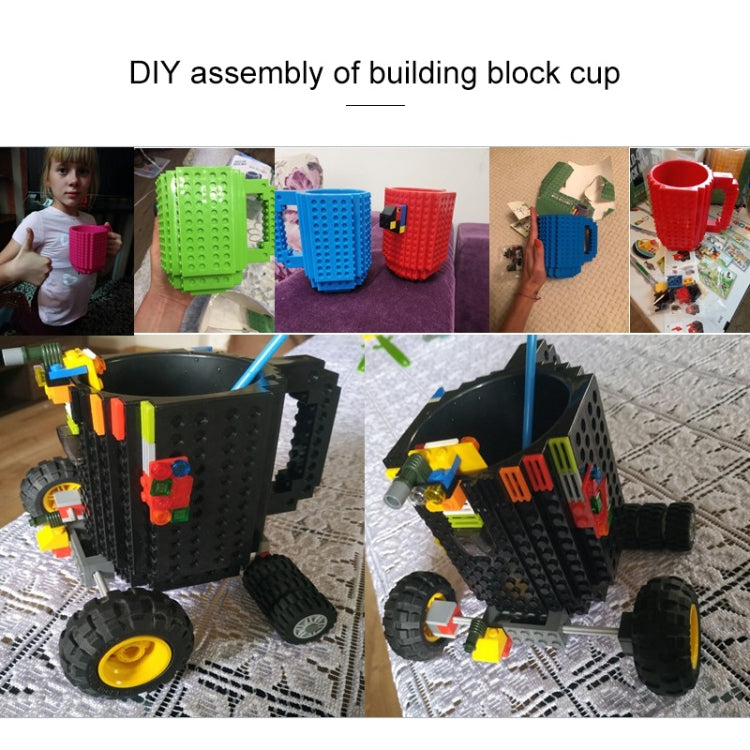 Building Blocks Design Creative Milk Mug Coffee Cup Build-on Brick Drinking Water Holder, Value:301-400ml(Black) by bashfashion