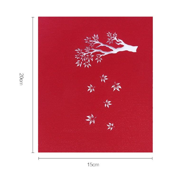 Three-Dimensional Maple Tree Greeting Card Birthday Card Red Maple Leaf 3d Card by bashfashion