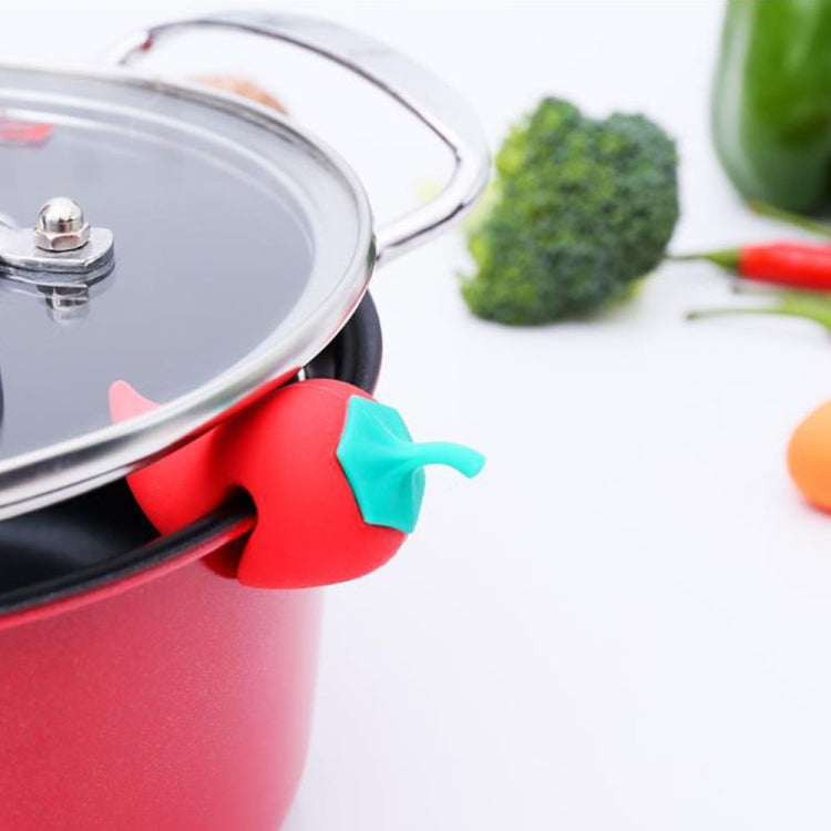 Small Pepper Shape Pot Lid Overflow Preventer Silicone Pot Lid Raised Anti Overflow Gadgets by bashfashion