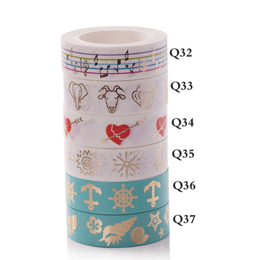 Bronzing Paper Tape Decorative Album Paper Hand Torn Stickers(Q-33) by bashfashion
