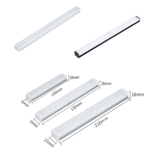 LED Human Body Induction Lamp Long Strip Charging Cabinet Lamp Strip, Size: 15cm(Silver and White Light) by bashfashion