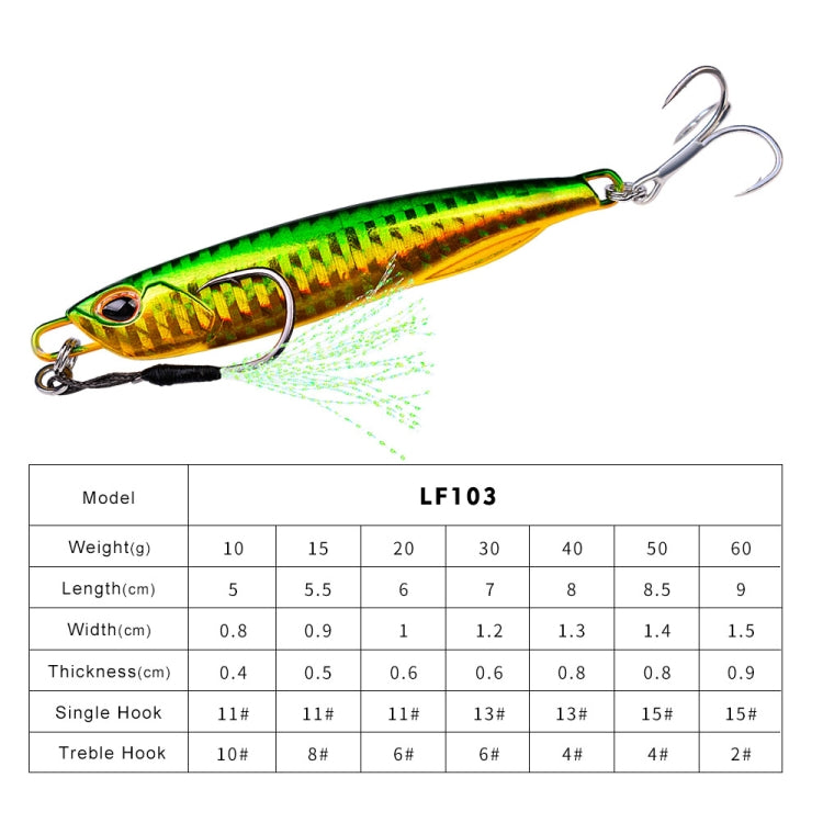 PROBEROS LF103 Simulation Metal Sea Fishing Bait, Specification: 60g(C Luminous With Hook) by PROBEROS