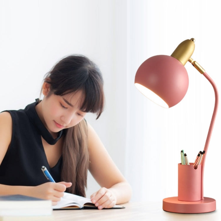 YY-1109 Student Desk LED Eye Protection Lamp with Pen Holder, CN Plug, Specification: without Bulb(Pink) by bashfashion