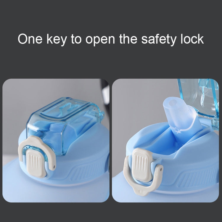 1500ml Large Capacity Gradient Straw Cup Sports Bottle With Scale(Purple) by bashfashion