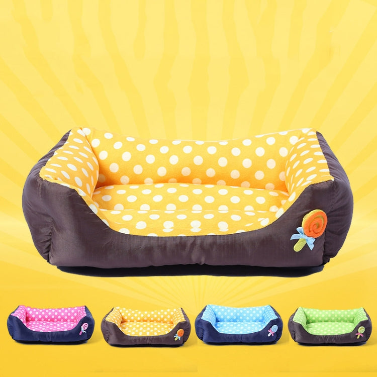 Cartoon Pet Kennel Square Cushion For Small And Medium Pet, Specification: L(Yellow) by bashfashion