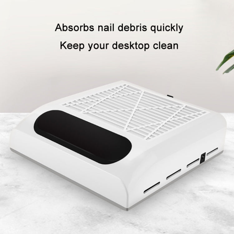 80W Manicure Vacuum Cleaner With Pull-Out Filter, Specification: EU Plug (White) by bashfashion