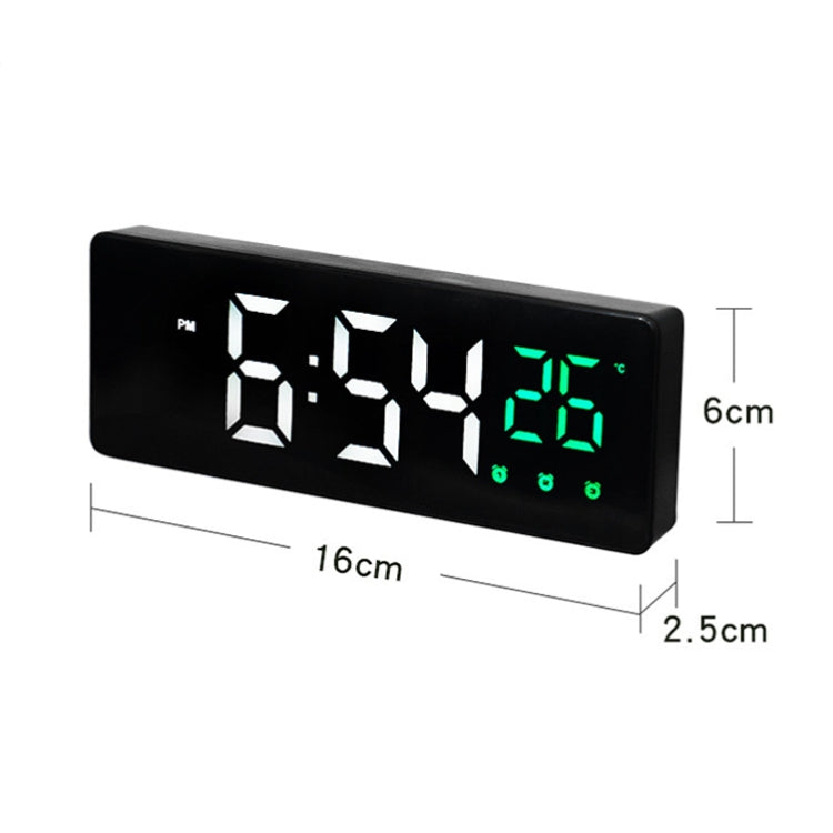0715 Voice-activated LED Mute Date Temperature Display Electronic Clock(Black Shell Blue Light) by bashfashion