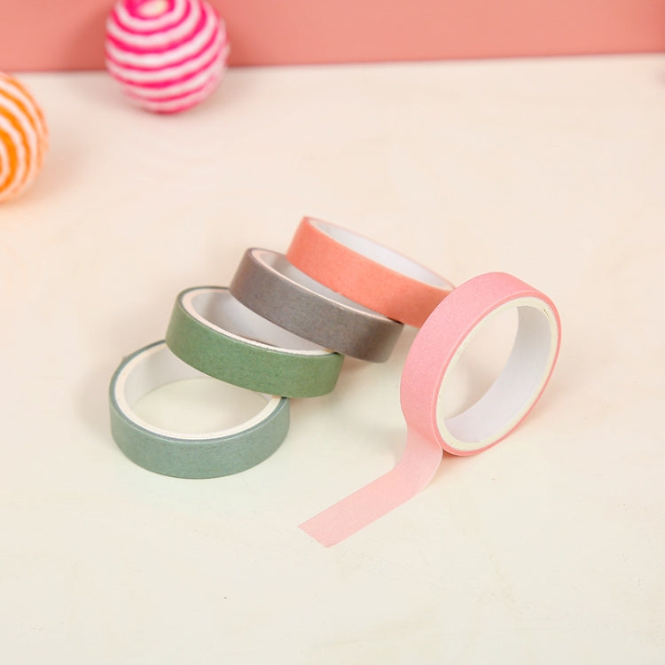 5 Boxes Student Printed Hand Account Tape Set(Macaron Solid Color 2) by bashfashion