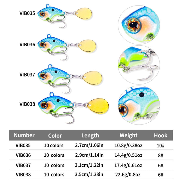 HENGJIA VIB035 Small Whirlwind Sequins Fake Bait Sinking Water VIB Lure, Size: 16g(3) by HENGJIA