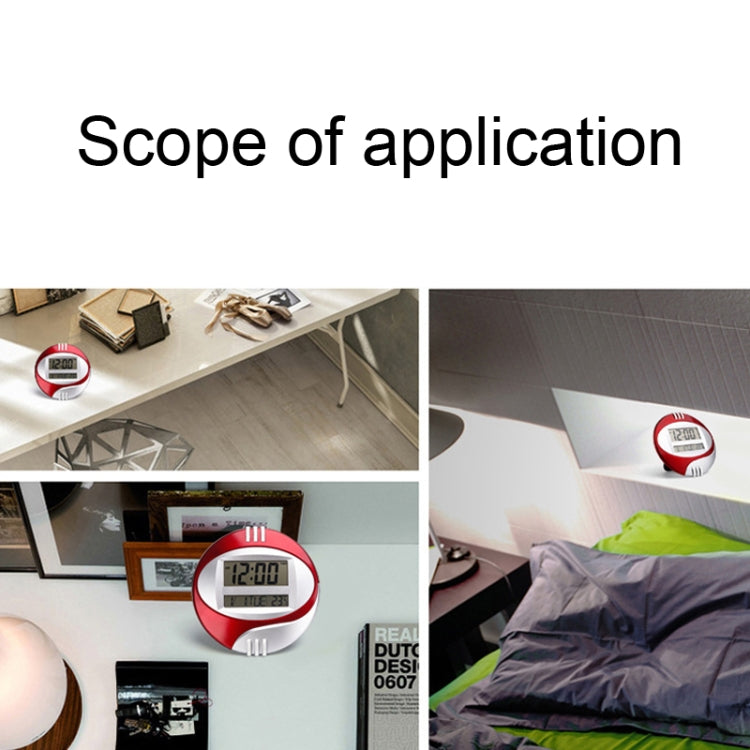 3885N Modern Silent Electronic Clock LCD Large Character Clock(Red) by bashfashion