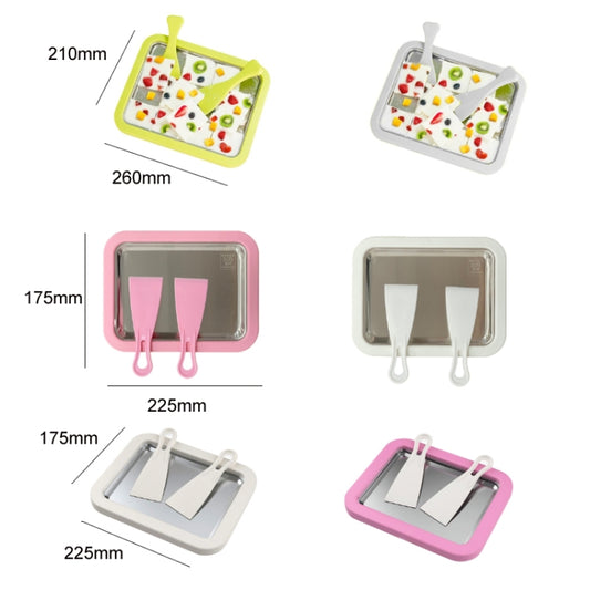 Mini Household Fried Yogurt Machine Children Homemade DIY Fried Ice Tray, Color: Aluminum Alloy White 22.5x17.5cm by bashfashion