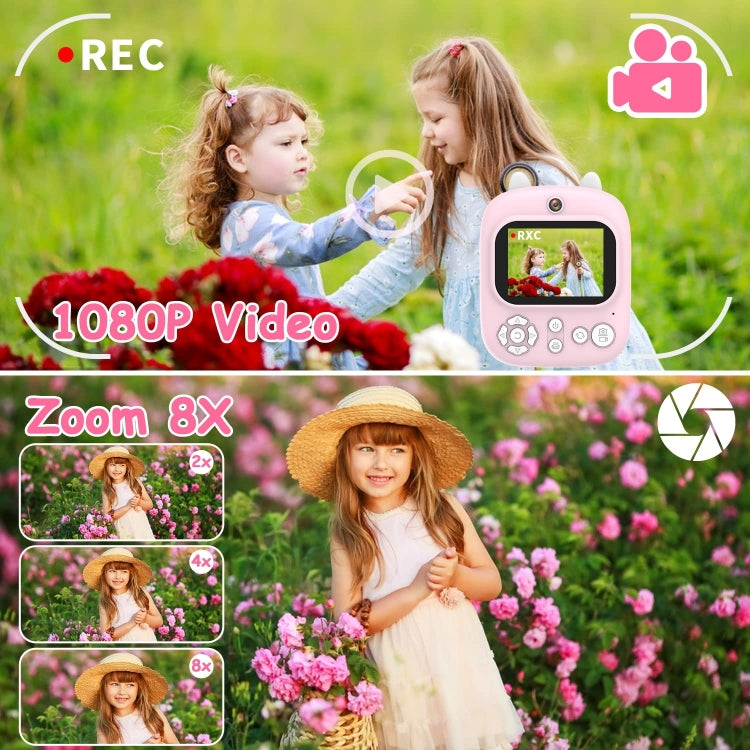 1200W Pixel 2.4 Inch Display Children Print Instant Camera Standard Purple by bashfashion