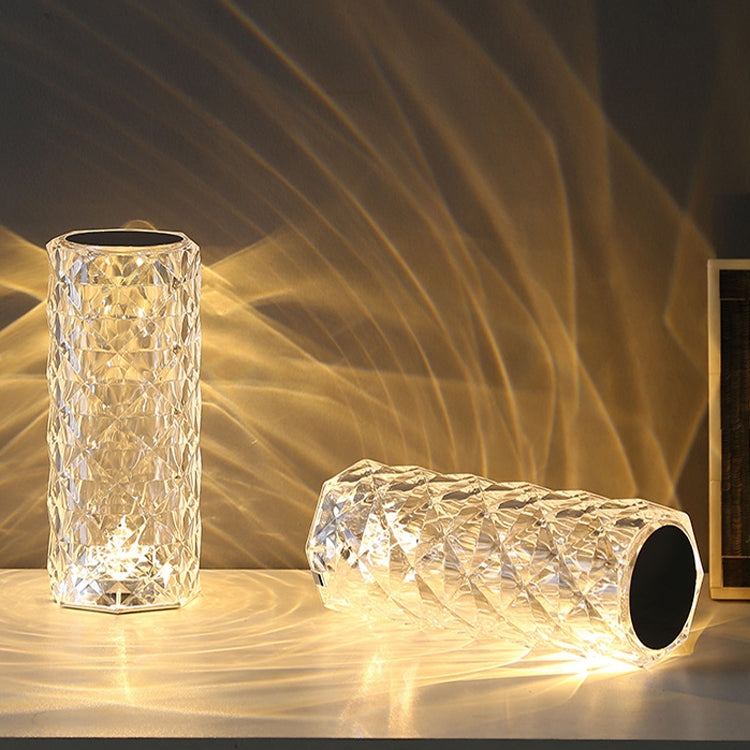 RGB Crystal Rose Atmosphere Table Lamp Bedroom Touch LED Decorative Night Light, Style: Bluetooth Speaker Model by bashfashion