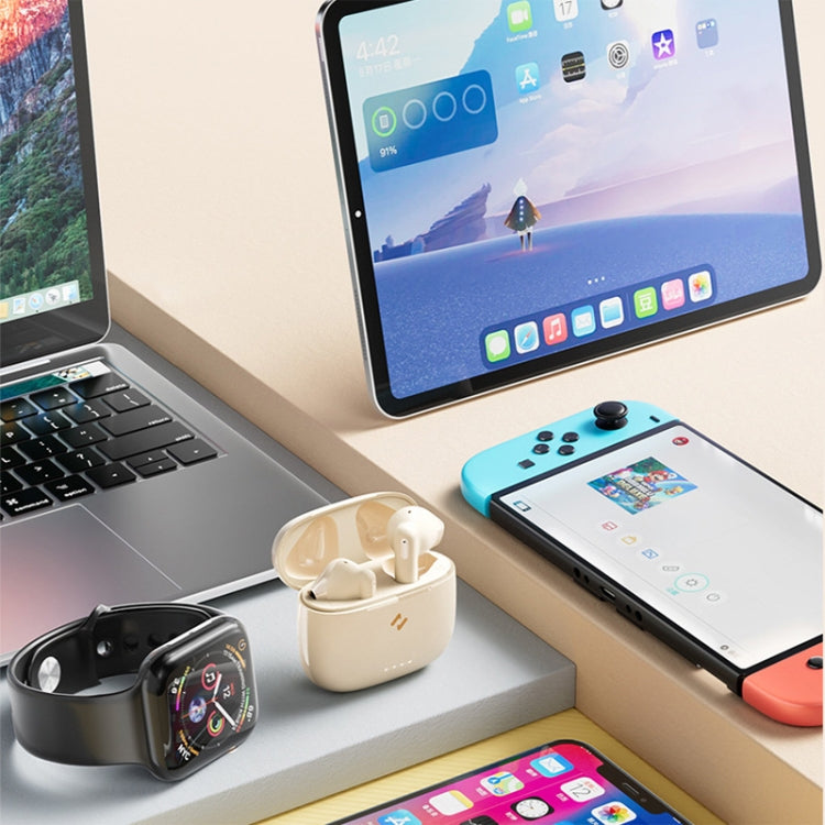 Havit ENC TWS Super Long Battery Life ENC Noise Reduction Wireless Bluetooth Earphones, Spec: S3 Pro (Gold White) by Havit