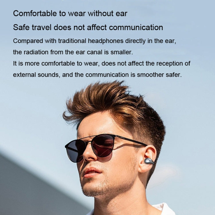 S19 Wireless Ear Clip Noise Reduction Bluetooth Headphone Bone Conduction No Delay Headset(White) by bashfashion