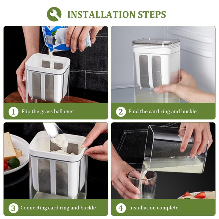 1100ml Yogurt Filter Homemade Yogurt Beancurry Milk Separator Water Drained Filter(White) by bashfashion