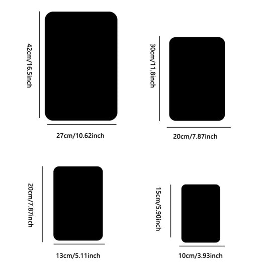 4pcs 20cm x 13cm Round Corner Models Rectangle Acrylic Mirror Stereo Wall Stickers Home Decoration Soft Mirror(Silver) by bashfashion