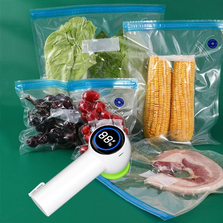 KZ-90 Digital Display Handheld Fresh-Keeping Bag Bottle Vacuum Sealer, Spec: with 2 Bags by bashfashion