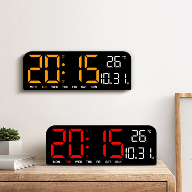 LED Screen Digital Display Desktop Alarm Clock Multifunctional Decoration Wall Clock(Red) by bashfashion