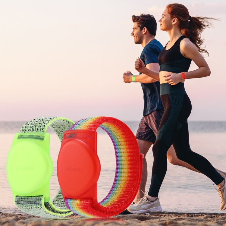 For Huawei Tag Tracker Nylon Loop Watchband Protective Case 220mm(Pink Sand) by bashfashion