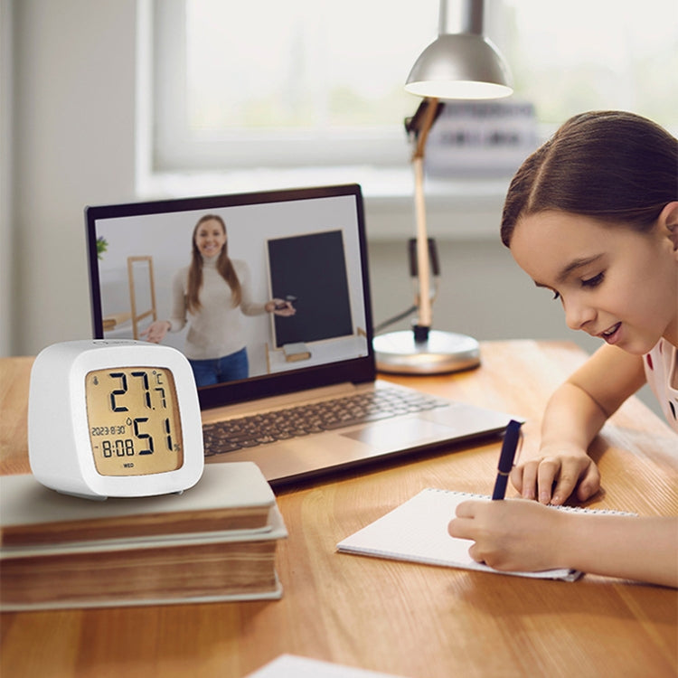 Multifunctional Temperature and Humidity LCD Clock Home Bedside Alarm Clock(2205 Black) by bashfashion