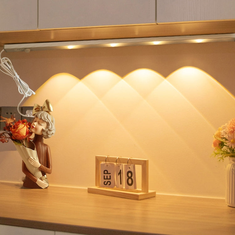 220V CN Plug Motion Sensor Wardrobe Cabinet Lamp LED Light Bar, Spec: Warm White 50cm by bashfashion