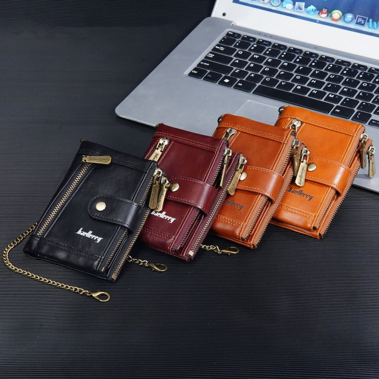 Baellerry D3261 Retro Multi-card Slot Double-zipper Short Wallet Coin Purse(Coffee) by Baellerry