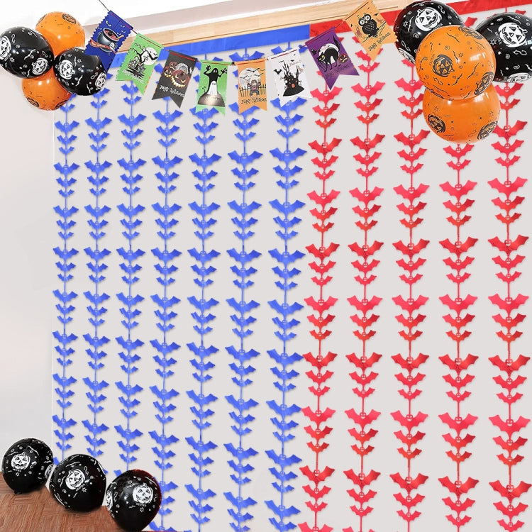 Halloween Decorative Bat String Flag Door Curtain Party Scene Layout Props(Silver) by bashfashion