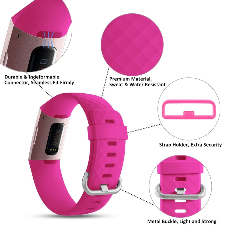 Diamond Pattern Adjustable Sport Watch Band for FITBIT Charge 2, Size: L, 12.5x8.5cm(Pink) by bashfashion