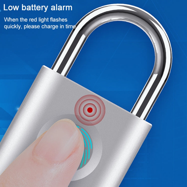 X007 Micro USB Charging Mini Metal Fingerprint Padlock Small Drawer Lock (Red) by bashfashion