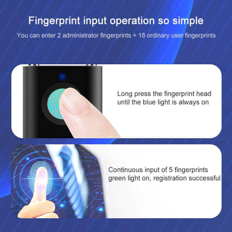 X007 Micro USB Charging Mini Metal Fingerprint Padlock Small Drawer Lock (Red) by bashfashion