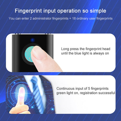 X007 Micro USB Charging Mini Metal Fingerprint Padlock Small Drawer Lock (Red) by bashfashion