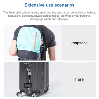 X007 Micro USB Charging Mini Metal Fingerprint Padlock Small Drawer Lock (Red) by bashfashion