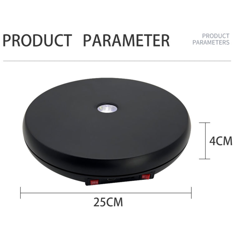 25cm LED Light Electric Rotating Display Stand Turntable (White) by bashfashion