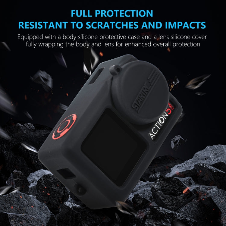 For DJI Osmo Action 5 Pro STARTRC Silicone Protective Case with Lens Cover (Black) by bashfashion
