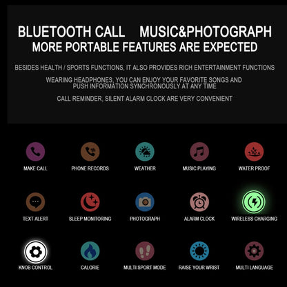 DW35PRO 1.75 inch Color Screen IPX7 Waterproof Smart Watch, Support Bluetooth Answer & Reject / Sleep Monitoring / Heart Rate Monitoring, Style: Silicone Strap(Black) by bashfashion